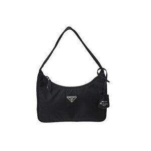 Prada Hobo Re Edition Handbag Triangle Logo Black Nylon